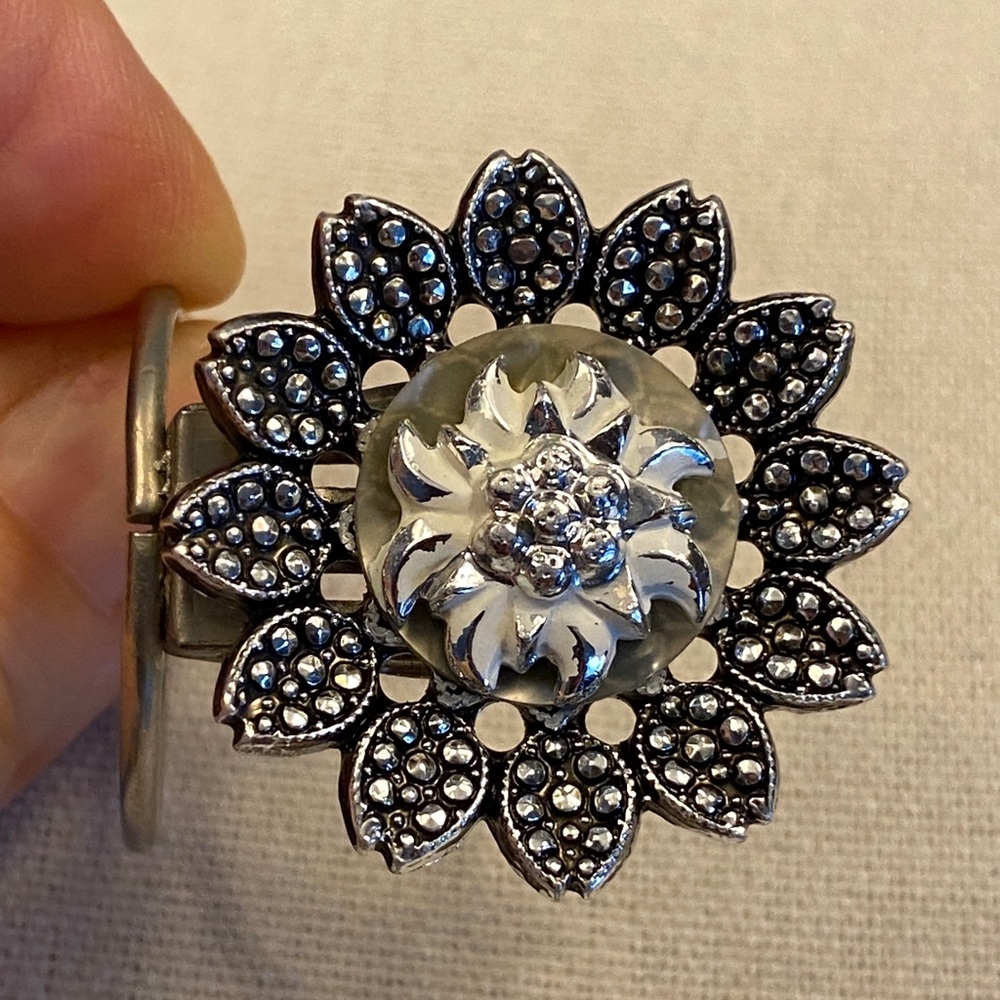 Vintage Silver Floral Scarf Clip Made in ‘West Germany’